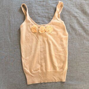 Silk J Crew Sweater Tank with Flower Applique XS